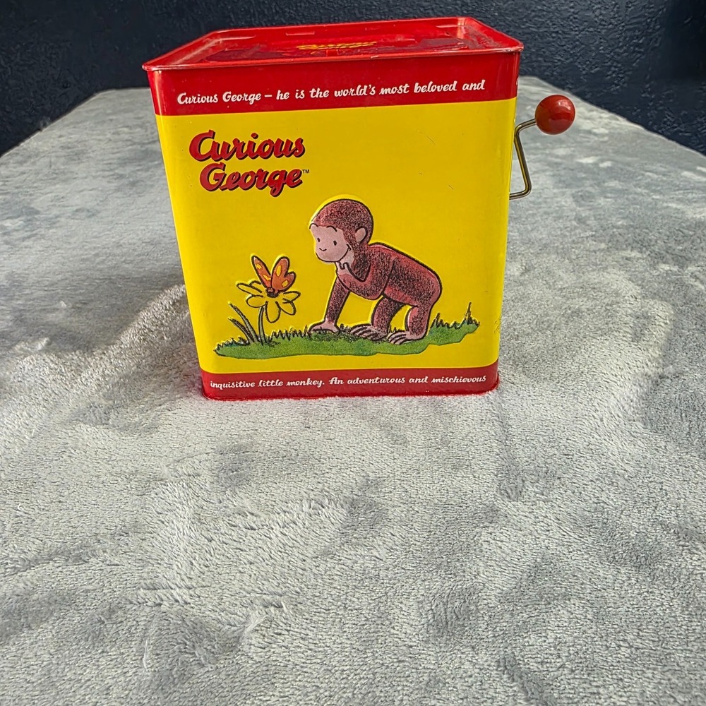 Curious George Jack in the Box Wind Up Toy Box Vintage Pop Out Box